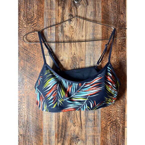 Vintage-Inspired Mossimo Strappy Bikini Swim Top Size M Tropical Palm Print - Picture 4 of 5